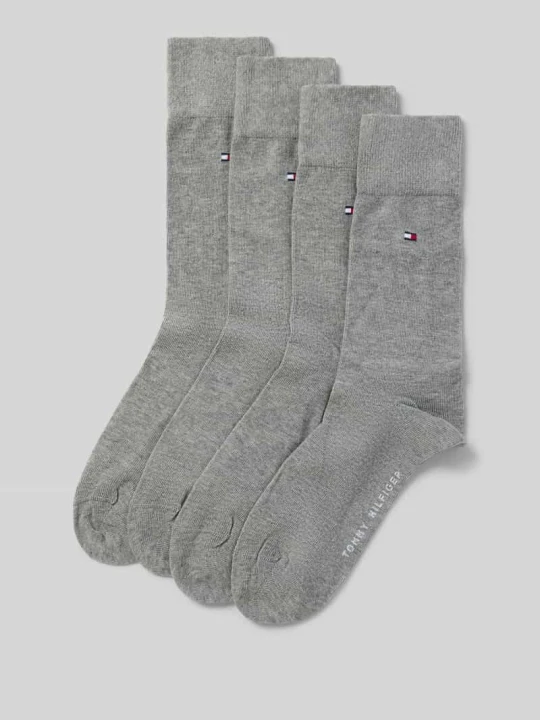 Zdjęcie produktu Skarpety z detalem z logo w zestawie 4 szt. Tommy Hilfiger Średnioszary melanż