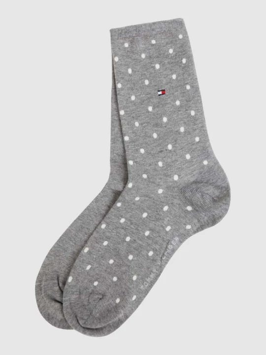 Zdjęcie produktu Skarpety z nadrukiem z logo w zestawie 3 szt. Tommy Hilfiger Średnioszary melanż