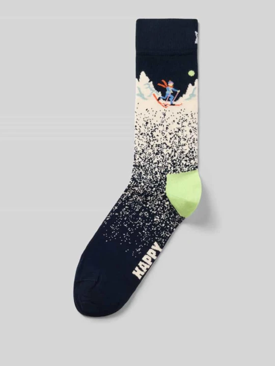 Zdjęcie produktu Skarpety z elastycznej mieszanki bawełny model 'Snowy Night' Happy Socks Niebieski