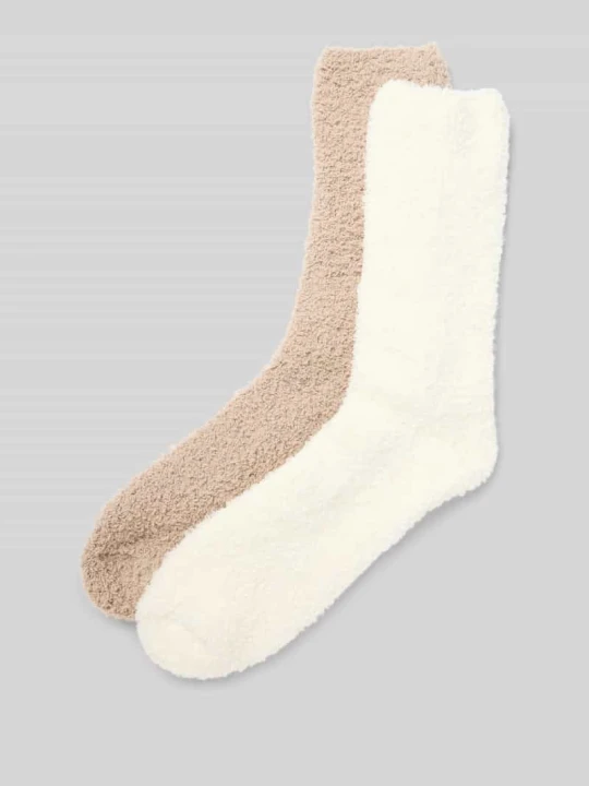 Zdjęcie produktu Skarpety z elastycznym pasem model ‘Socks cosy sustainable’ w zestawie 2 szt. CAMANO Piaskowy