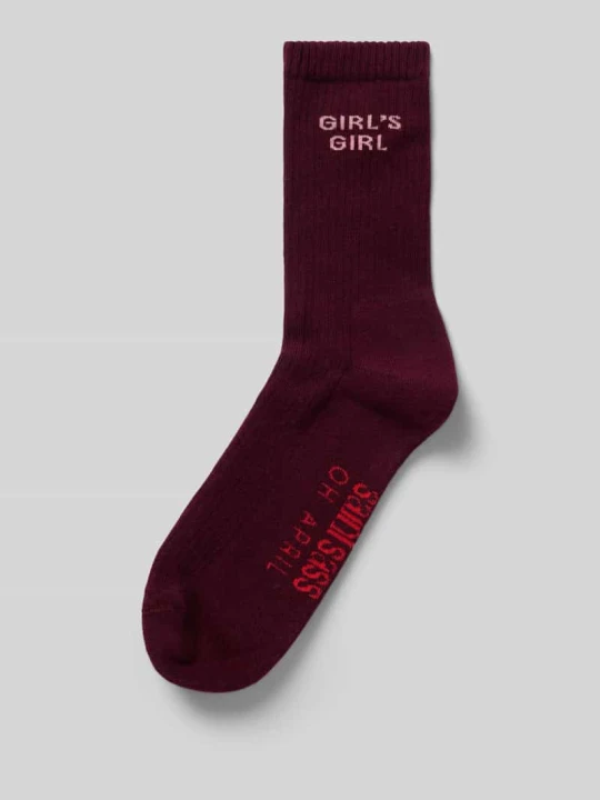 Zdjęcie produktu Skarpety z elastycznym prążkowanym ściągaczem model 'Girl‘s Girl' Oh April Oberżynowy