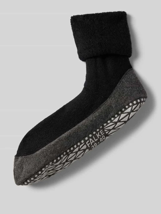 Zdjęcie produktu Kapcie z elastycznym prążkowanym ściągaczem model 'COSYSHOES' Falke Czarny
