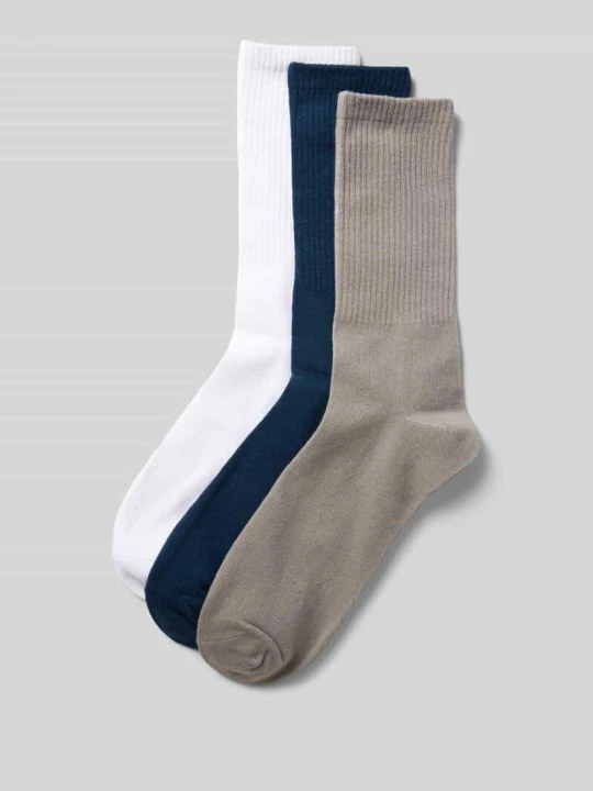 Zdjęcie produktu Skarpety z elastycznymi, prążkowanymi ściągaczami w zestawie 3 szt. Jack&Jones Granatowy