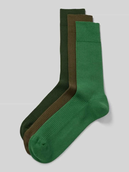 Zdjęcie produktu Skarpety z fakturowanym wzorem w zestawie 3 szt. model ‘Ribbed Greenery’ DillySocks Granatowy