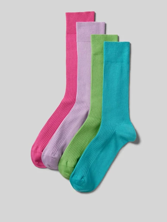 Zdjęcie produktu Skarpety z fakturowanym wzorem w zestawie 4 szt. DillySocks Niebieski
