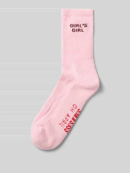 Zdjęcie produktu skarpety z mieszanka bawełny model 'Girl‘s Girl' Oh April Różowy