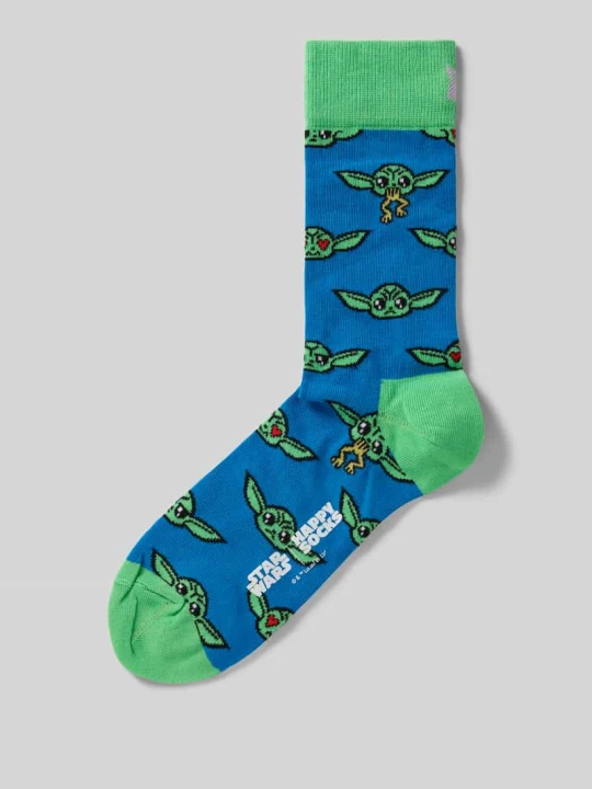 Zdjęcie produktu Skarpety z Mieszanka bawełny Model 'GROGU MOOD' Happy Socks Jasnoniebieski