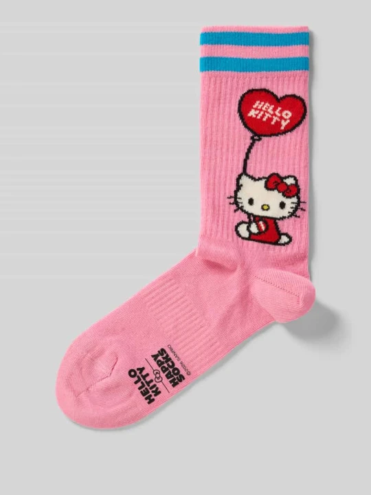 Zdjęcie produktu Skarpety z Mieszanka bawełny Model 'HELLO KITTY LOVE' Happy Socks Mocnoróżowy