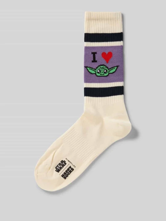 Zdjęcie produktu Skarpety z Mieszanka bawełny Model 'I HEART GROGU' Happy Socks Złamany biały