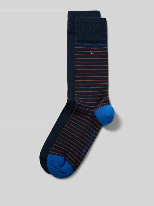Zdjęcie produktu Skarpety z mieszanka bawełny w zestaw 2 szt. model 'MEN SMALL STRIPE SOCK' Tommy Hilfiger Pomarańczowy
