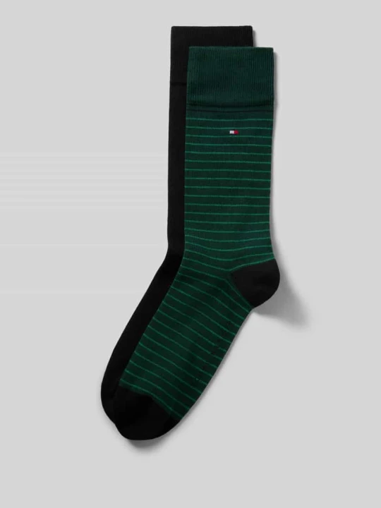 Zdjęcie produktu Skarpety z mieszanka bawełny w zestaw 2 szt. model 'MEN SMALL STRIPE SOCK' Tommy Hilfiger Zielony