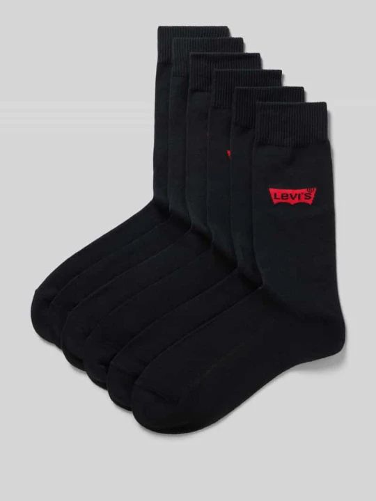 Zdjęcie produktu skarpety z mieszanka bawełny w zestaw 6 par Levi's Czarny