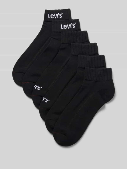 Zdjęcie produktu skarpety z mieszanka bawełny w zestaw 6 par Levi's Czarny