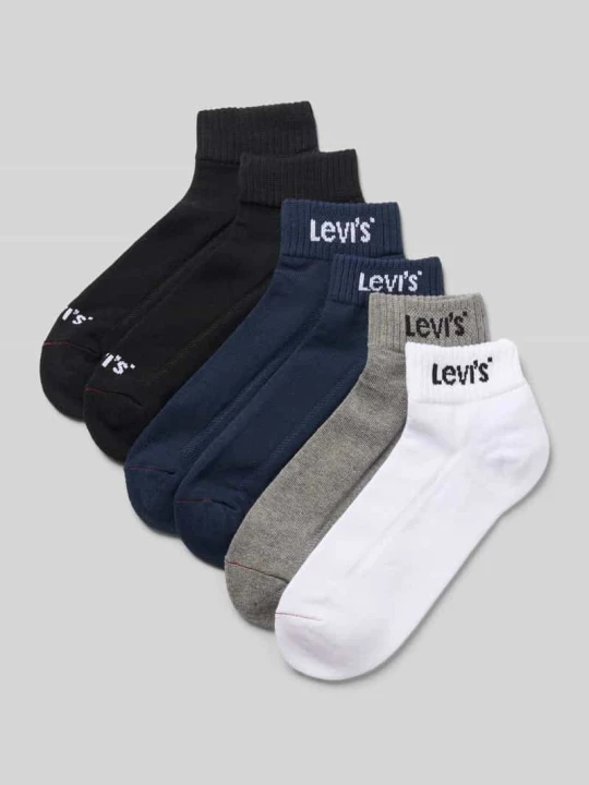 Zdjęcie produktu skarpety z mieszanka bawełny w zestaw 6 par Levi's Granatowy