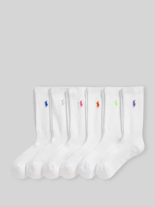 Zdjęcie produktu skarpety z mieszanka bawełny w zestaw 6 par Polo Ralph Lauren Biały