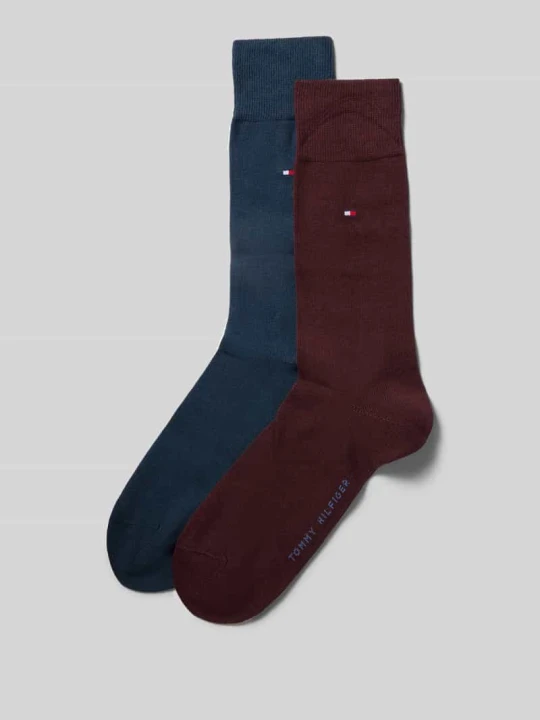 Zdjęcie produktu Skarpety z mieszanki bawełny w zestaw 2 szt. Tommy Hilfiger Ciemnoczerwony