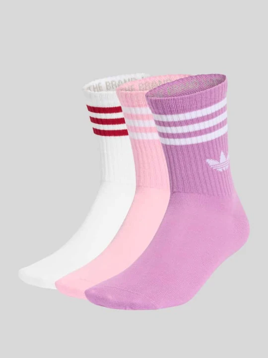 Zdjęcie produktu Skarpety z mieszanki bawełny w zestaw 3 szt. adidas Originals Różowy