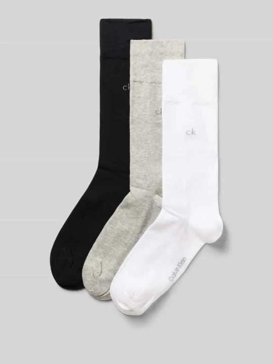 Zdjęcie produktu Skarpety z mieszanki bawełny w zestaw 3 szt. Calvin Klein Biały