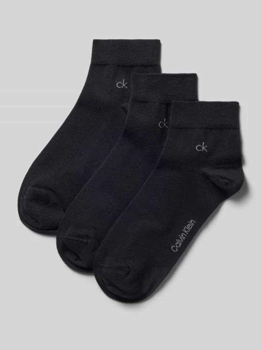 Zdjęcie produktu Skarpety z mieszanki bawełny w zestaw 3 szt. Calvin Klein Czarny