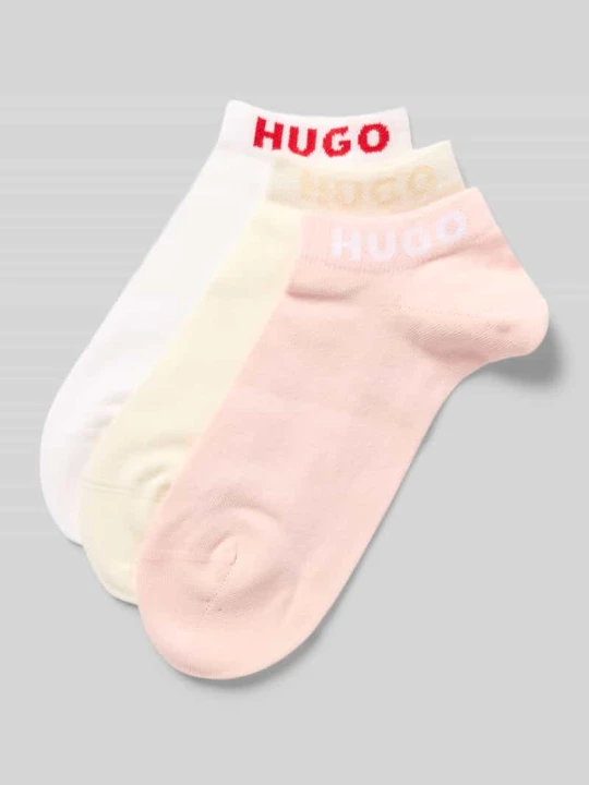 Zdjęcie produktu Skarpety z mieszanki bawełny w zestaw 3 szt. Hugo Mocnoróżowy