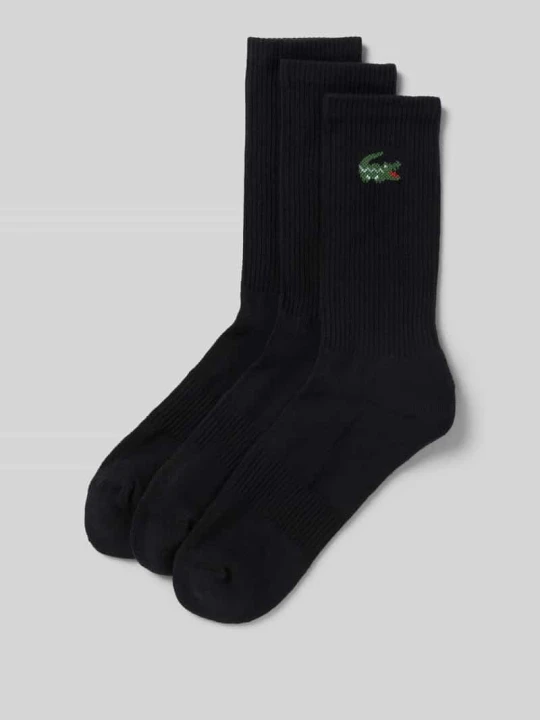 Zdjęcie produktu Skarpety z mieszanki bawełny w zestaw 3 szt. Lacoste Czarny