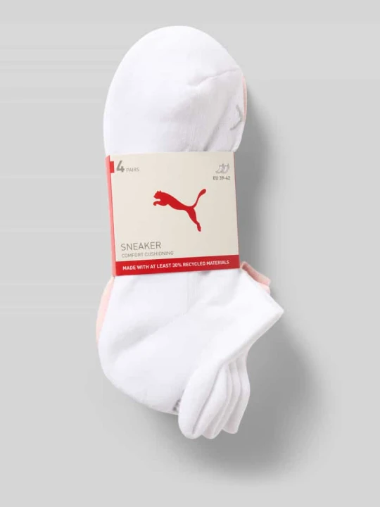 Zdjęcie produktu Skarpety z mieszanki bawełny w zestaw 4 szt. model 'Cushioned' Puma Biały