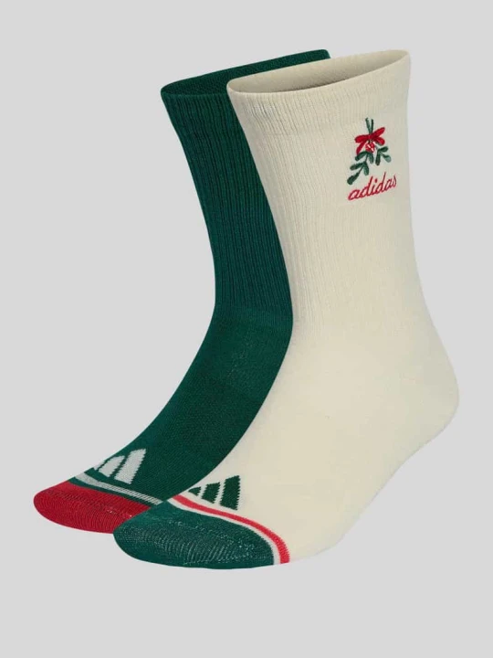 Zdjęcie produktu Skarpety z mieszanki bawełny w zestawie 2 szt. Adidas Ciemnozielony