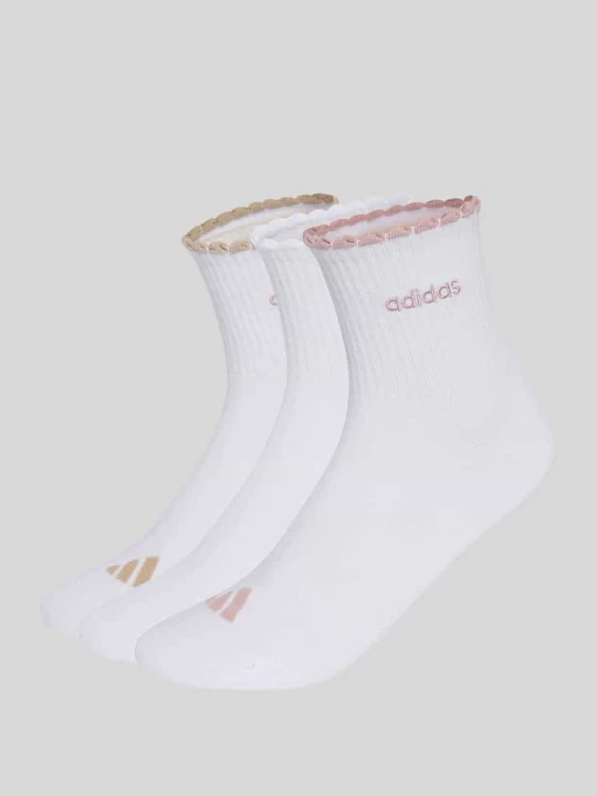 Zdjęcie produktu Skarpety z mieszanki bawełny w zestawie 3 szt. Adidas Beżowy