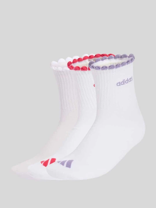 Zdjęcie produktu Skarpety z mieszanki bawełny w zestawie 3 szt. Adidas Różowawy