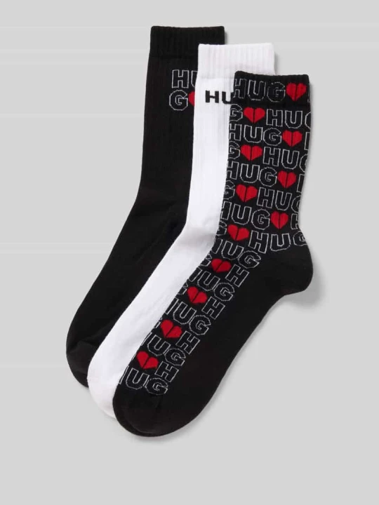 Zdjęcie produktu Skarpety z Mieszanka bawełny w Zestaw 3 szt. Model 'VALENTINE' Hugo Czerwony