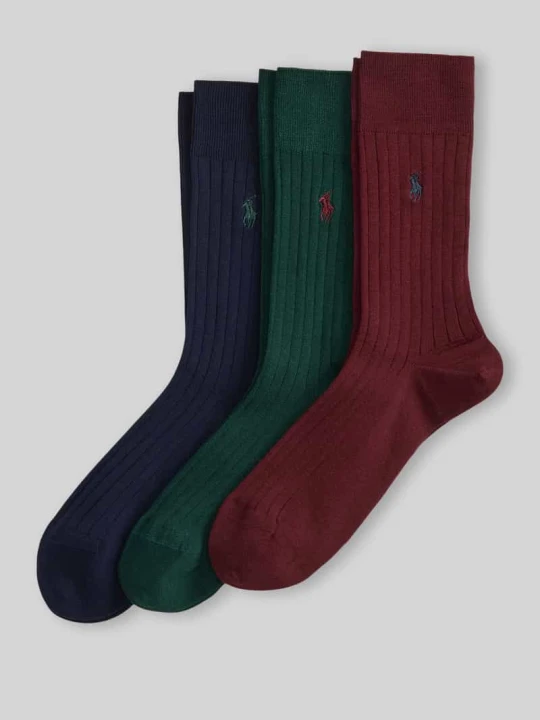 Zdjęcie produktu Skarpety z mieszanki bawełny w zestawie 3 szt. Polo Ralph Lauren Bordowy