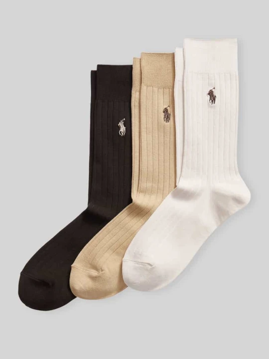 Zdjęcie produktu Skarpety z mieszanki bawełny w zestawie 3 szt. Polo Ralph Lauren Camel