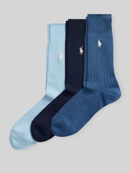 Zdjęcie produktu Skarpety z mieszanki bawełny w zestawie 3 szt. Polo Ralph Lauren Jeansowy niebieski