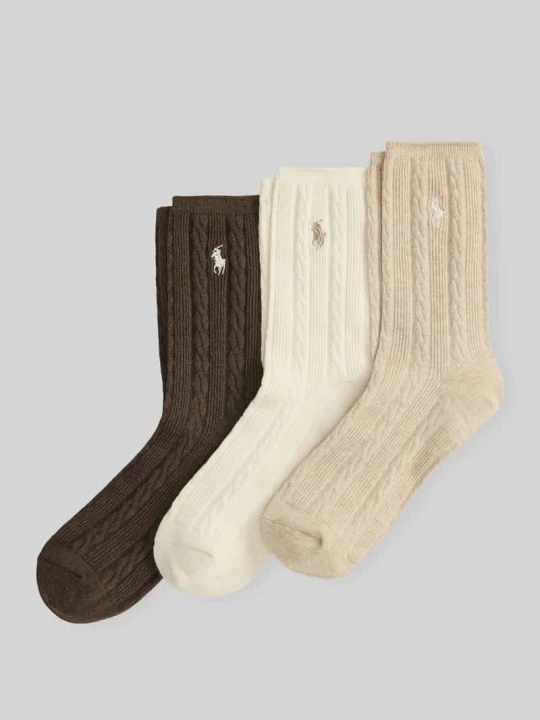 Zdjęcie produktu Skarpety z mieszanki bawełny w zestawie 3 szt. Polo Ralph Lauren Złamany biały