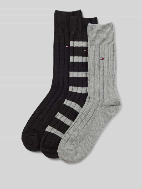 Zdjęcie produktu Skarpety z mieszanki bawełny w zestawie 3 szt. Tommy Hilfiger Czarny