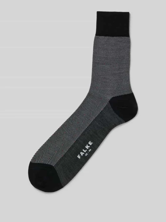 Zdjęcie produktu Skarpety z mieszanki wełny merino model ‘Sensitive Herringbone’ Falke Czarny