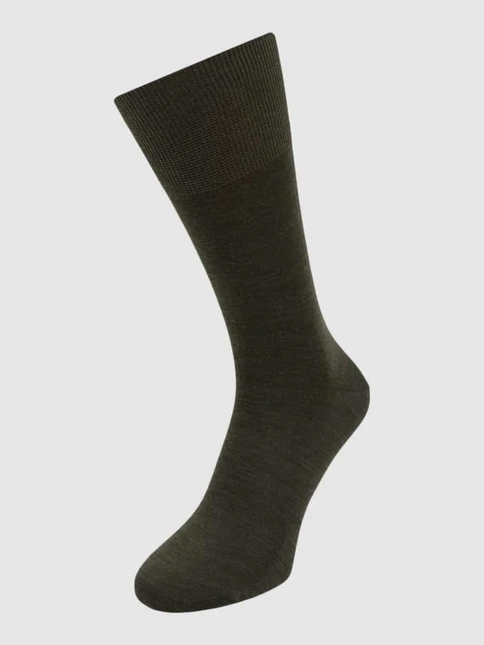 Zdjęcie produktu Skarpety z mieszanki żywej wełny model ‘Airport Sock’ Falke Ciemnozielony melanż