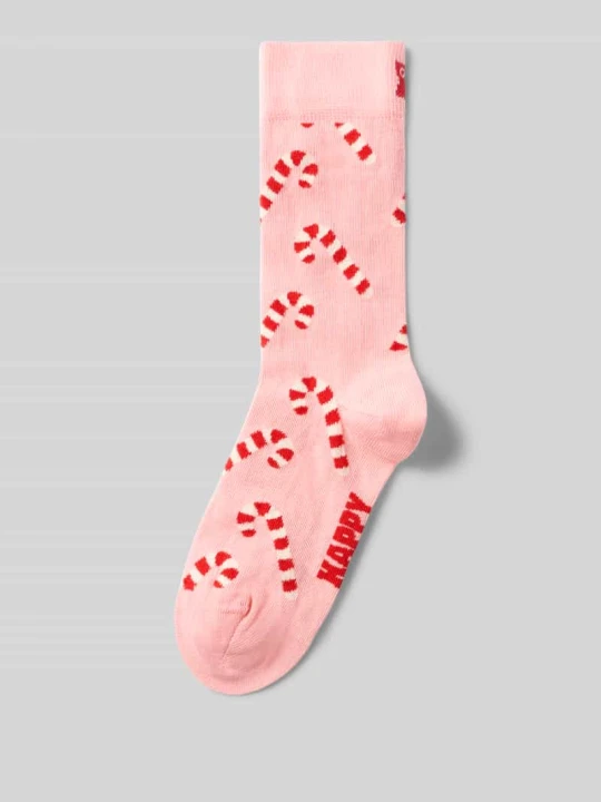 Zdjęcie produktu Skarpety z motywem bożonarodzeniowym model 'Candy Cane' Happy Socks Różowy