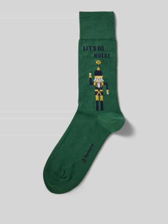Zdjęcie produktu Skarpety z motywem model ‘NUTTY NUTCRACKER’ Burlington Zielony