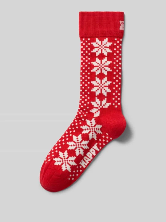 Zdjęcie produktu Skarpety z nadruk z logo model 'Isle Stars' Happy Socks Czerwony