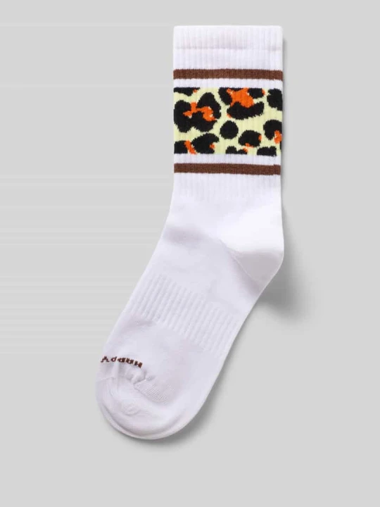Zdjęcie produktu Skarpety z nadrukiem skóry leoparda Happy Socks Biały