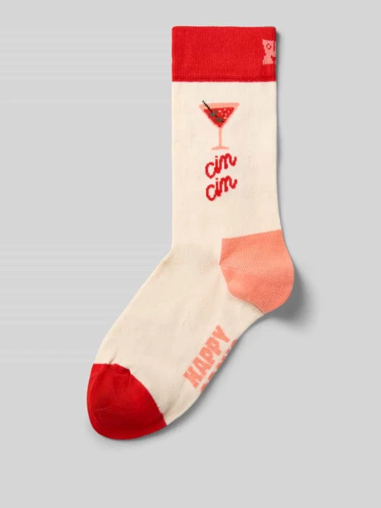 Zdjęcie produktu Skarpety z nadrukiem z logo Happy Socks Złamany biały
