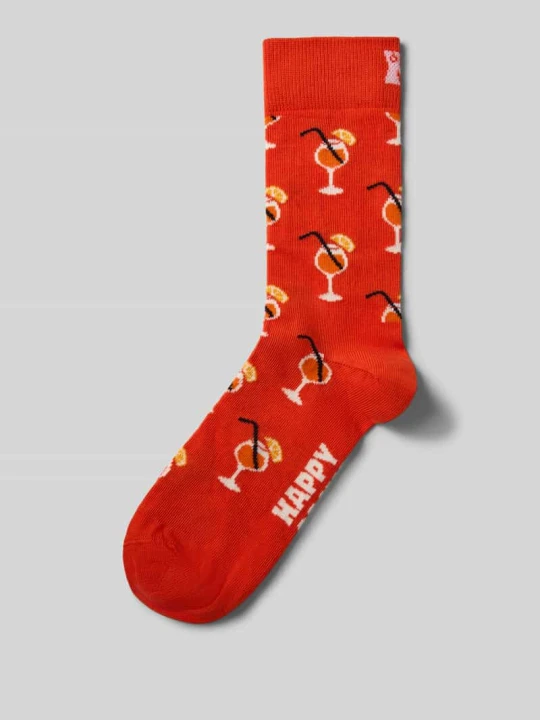 Zdjęcie produktu skarpety z nadrukiem z logo Happy Socks Pomarańczowy