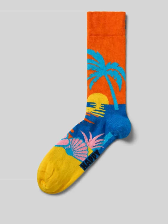 Zdjęcie produktu skarpety z nadrukiem z logo Happy Socks Pomarańczowy