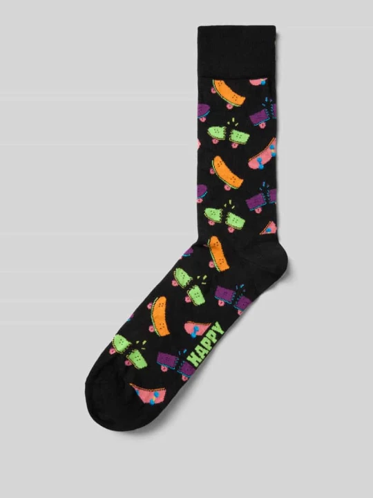 Zdjęcie produktu skarpety z nadrukiem z logo Happy Socks Czarny