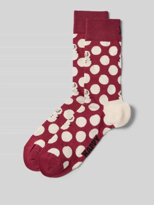Zdjęcie produktu Skarpety z nadrukiem z logo Happy Socks Bordowy