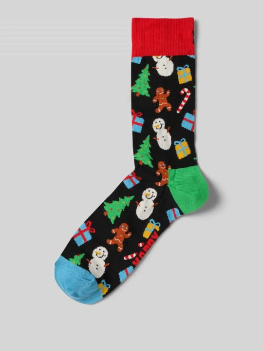 Zdjęcie produktu Skarpety z nadrukiem z logo Happy Socks Czarny