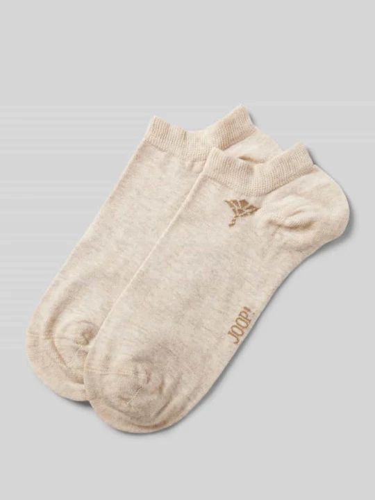 Zdjęcie produktu Skarpety damskie JOOP! Collection; Mieszanka bawełny z dodatkiem streczu; Dopasowany krój; Model ‘Cornflower’; Nadruk z logo; Prążkowany ściągacz Piaskowy