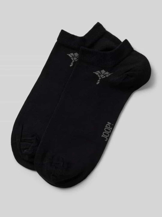 Zdjęcie produktu Skarpety damskie JOOP! Collection; Mieszanka bawełny z dodatkiem streczu; Dopasowany krój; Model ‘Cornflower’; Nadruk z logo; Prążkowany ściągacz Czarny