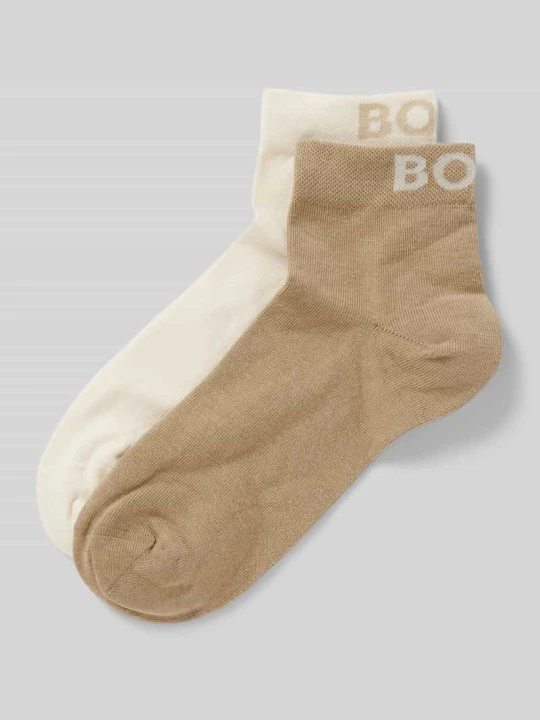 Zdjęcie produktu Skarpety do sneakersów z wyhaftowanym logo w zestawie 2 szt. Boss Beżowy